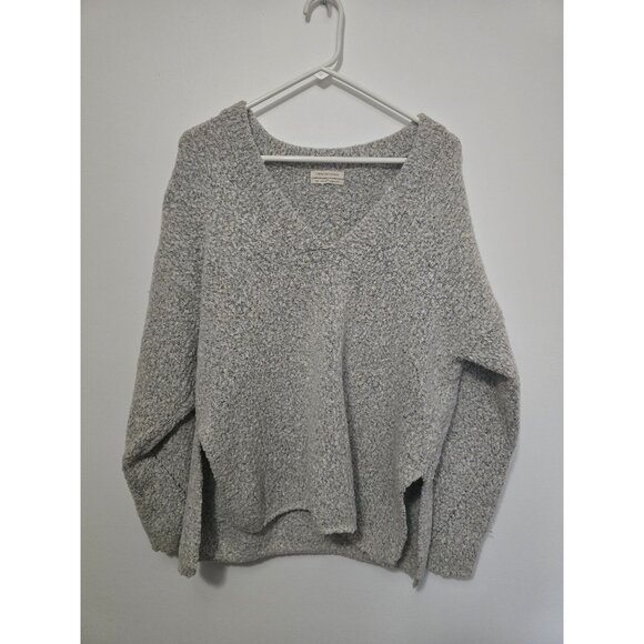 Urban Outfitters Rosie Cozy V-Neck Pullover Sweater Gray - Picture 1 of 3
